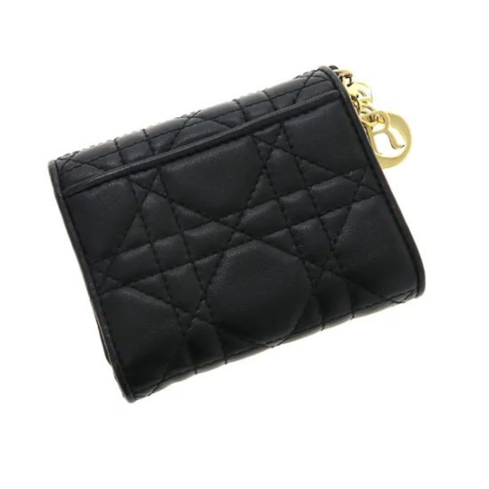 Dior  Christian Lady Lotus Wallet Black